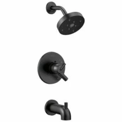 Outlet ⌛ Delta Faucet Trinsic® Single Handle Single Function Bathtub & Shower Faucet in Matte Black (Trim Only) 😀