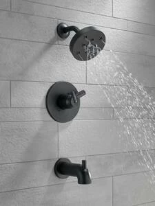 Outlet ⌛ Delta Faucet Trinsic® Single Handle Single Function Bathtub & Shower Faucet in Matte Black (Trim Only) 😀 - Image 4