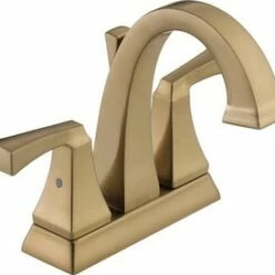 Hot Sale 🧨 Delta Faucet Dryden™ Two Handle Centerset Bathroom Sink Faucet with Pop-Up Drain Assembly in Brilliance Champagne Bronze 😉