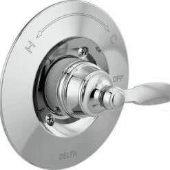Budget 🔔 Delta Faucet Woodhurst™ Tub and Shower Balancing Valve Trim Only with Single Lever Handle in Polished Chrome ⌛