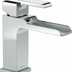 Brand new 💯 Delta Faucet Ara® Single Handle Monoblock Waterfall Bathroom Sink Faucet with Metal Pop-Up Drain in Polished Chrome 🧨