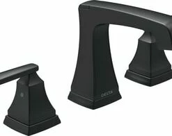 Budget 🔔 Delta Faucet Ashlyn® Two Handle Widespread Bathroom Sink Faucet with Pop-Up Drain Assembly in Matte Black 😉