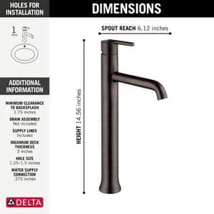Cheap 🔥 Delta Faucet Trinsic® Single Handle Vessel Filler Bathroom Sink Faucet in Venetian Bronze 🎉 - Image 2