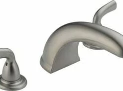 Coupon 👏 Delta Faucet Foundations® Two Handle Roman Tub Faucet in Brilliance Stainless Trim Only 👏