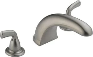 Coupon 👏 Delta Faucet Foundations® Two Handle Roman Tub Faucet in Brilliance Stainless Trim Only 👏