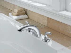 Coupon 👏 Delta Faucet Foundations® Two Handle Roman Tub Faucet in Brilliance Stainless Trim Only 👏 - Image 2