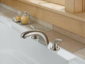 Coupon 👏 Delta Faucet Foundations® Two Handle Roman Tub Faucet in Brilliance Stainless Trim Only 👏 - Image 3