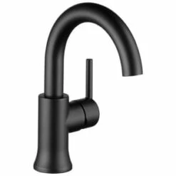Cheapest 💯 Delta Faucet Trinsic® Single Handle Monoblock Bathroom Sink Faucet with Metal Pop-Up Drain Assembly in Matte Black 😀