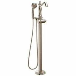 Cheapest 👍 Delta Faucet Cassidy™ Single Handle Floor Mount Filler in Brilliance® Polished Nickel 💯
