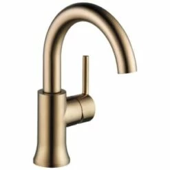 Budget 🎉 Delta Faucet Trinsic® Single Handle Monoblock Bathroom Sink Faucet with Metal Pop-Up Drain Assembly in Champagne Bronze 🌟