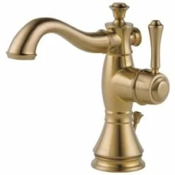 Discount 👍 Delta Faucet Cassidy™ Single Handle Centerset Bathroom Sink Faucet with Pop-Up Drain Assembly in Champagne Bronze 😀
