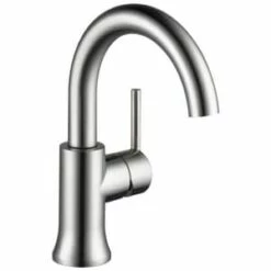 New ⭐ Delta Faucet Trinsic® Single Handle Monoblock Bathroom Sink Faucet with Metal Pop-Up Drain Assembly in Brilliance® Stainless 😍