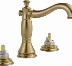 Best deal 😀 Delta Faucet Cassidy™ Two Handle Widespread Bathroom Sink Faucet with Pop-Up Drain Assembly in Champagne Bronze (Handles Sold Separately) 💯