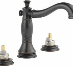 Discount 😍 Delta Faucet Cassidy™ Two Handle Widespread Bathroom Sink Faucet with Pop-Up Drain Assembly in Venetian Bronze (Handles Sold Separately) 🤩