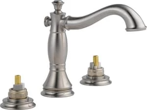 Wholesale 😍 Delta Faucet Cassidy™ Two Handle Widespread Bathroom Sink Faucet with Pop-Up Drain Assembly in Stainless (Handles Sold Separately) ⌛