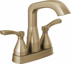 Coupon ⭐ Delta Faucet Stryke® Two Handle Centerset Bathroom Sink Faucet in Champagne Bronze 🥰