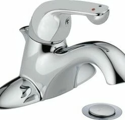 Promo 🌟 Delta Faucet Commercial Single Handle Centerset Bathroom Sink Faucet in Polished Chrome 👏