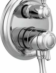 Discount 👍 Delta Faucet Monitor® 17 Series Three Handle Multi Function Bathtub & Shower Faucet with Diverter in Chrome Trim Only 👏