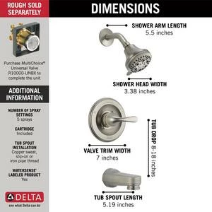 Flash Sale 🎁 Delta Faucet Classic Single Handle Single Function Bathtub & Shower Faucet in Brilliance® Stainless (Trim Only) 😀 - Image 2