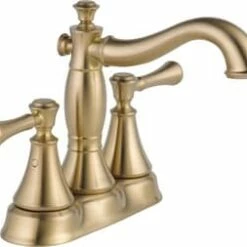 Best deal 😉 Delta Faucet Cassidy™ Two Handle Centerset Bathroom Sink Faucet with Pop-Up Drain Assembly in Brilliance Champagne Bronze 😍