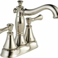 Hot Sale 😉 Delta Faucet Cassidy™ Two Handle Centerset Bathroom Sink Faucet with Pop-Up Drain Assembly in Brilliance Polished Nickel ✔️