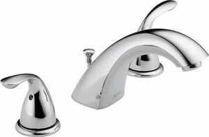 Wholesale 👏 Delta Faucet Classic Two Handle Widespread Bathroom Sink Faucet in Polished Chrome 🔥