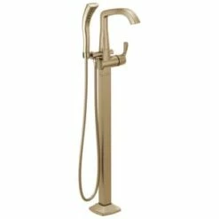 Coupon 👍 Delta Faucet Stryke® Single Handle Lever Floor Mount Filler in Brilliance® Champagne Bronze (Trim Only) 😍