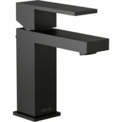 Budget 🤩 Delta Faucet Modern Single Handle Monoblock Bathroom Sink Faucet in Matte Black 🎁