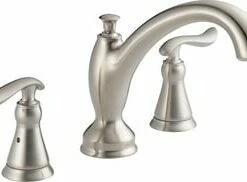 Coupon 🎉 Delta Faucet Linden™ Two Handle Roman Tub Faucet in Brilliance Stainless Trim Only ✨