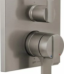 Budget 🔔 Delta Faucet Angular Modern Monitor® 17 Series Two Handle Bathtub & Shower Faucet in Brilliance® Stainless Trim Only 🎉