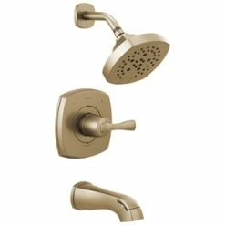 Promo ⌛ Delta Faucet Stryke® Single Handle Multi Function Bathtub & Shower Faucet in Brilliance® Champagne Bronze (Trim Only) 😉