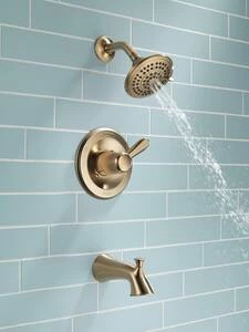 Coupon 💯 Delta Faucet Lahara® Single Handle Multi Function Bathtub & Shower Faucet in Brilliance® Champagne Bronze (Trim Only) 👍 - Image 5