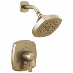 Promo ✨ Delta Faucet Stryke® Single Handle Multi Function Shower Faucet in Brilliance® Champagne Bronze (Trim Only) 😀