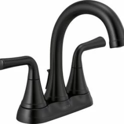 Best reviews of 🔔 Delta Faucet Kayra™ Two Handle Centerset Bathroom Sink Faucet in Matte Black 👏