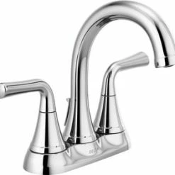 Outlet 👏 Delta Faucet Kayra™ Two Handle Centerset Bathroom Sink Faucet in Chrome 🛒