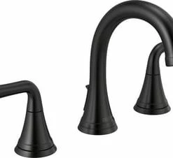 Brand new 🔥 Delta Faucet Kayra™ Two Handle Widespread Bathroom Sink Faucet in Matte Black 🎉
