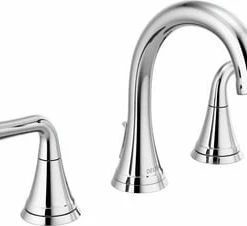 New 🌟 Delta Faucet Kayra™ Two Handle Widespread Bathroom Sink Faucet in Chrome ⭐