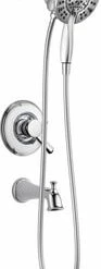 Flash Sale 😉 Delta Faucet Linden™ Two Handle Multi Function Bathtub & Shower Faucet in Polished Chrome (Trim Only) 🔔