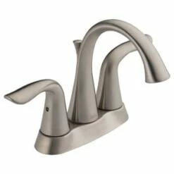 Outlet ⭐ Delta Faucet Lahara® Two Handle Centerset Bathroom Sink Faucet in Brilliance Stainless ✨
