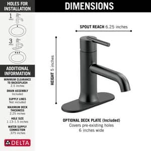Budget ❤️ Delta Faucet Trinsic® Single Handle Monoblock Bathroom Sink Faucet in Matte Black 🛒 - Image 2