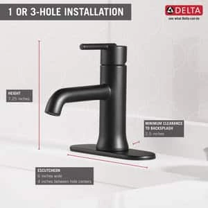 Budget ❤️ Delta Faucet Trinsic® Single Handle Monoblock Bathroom Sink Faucet in Matte Black 🛒 - Image 6
