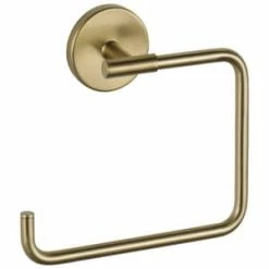 Discount 🌟 Delta Faucet Trinsic® Rectangular Open Towel Ring in Brilliance Champagne Bronze ❤️