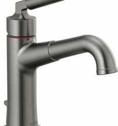 Discount 🔥 Delta Faucet Bowery™ Single Lever Handle Monoblock Bathroom Sink Faucet with Metal Pop-Up Drain in Black Stainless 🤩