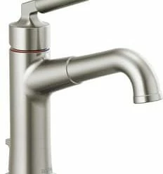 Deals 🔔 Delta Faucet Bowery™ Single Lever Handle Monoblock Bathroom Sink Faucet with Metal Pop-Up Drain in Brilliance® Stainless ⌛