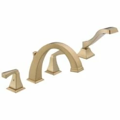 Best Sale 😉 Delta Faucet Dryden™ Two Handle Roman Tub Faucet in Champagne Bronze Trim Only ❤️