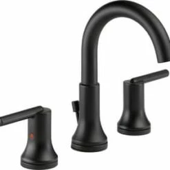 Deals 💯 Delta Faucet Trinsic® Two Handle Widespread Bathroom Sink Faucet with Metal Drain Assembly in Matte Black ❤️