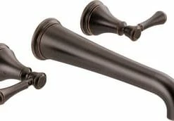 Buy ⭐ Delta Faucet Cassidy™ Two Handle Wall Mount Filler in Venetian Bronze Trim Only 🥰