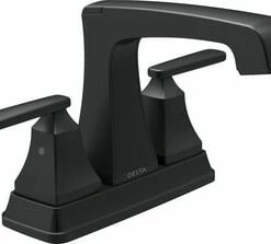 Hot Sale 🔔 Delta Faucet Ashlyn® Two Handle Centerset Bathroom Sink Faucet in Matte Black 🎉
