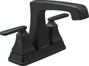 Hot Sale 🔔 Delta Faucet Ashlyn® Two Handle Centerset Bathroom Sink Faucet in Matte Black 🎉