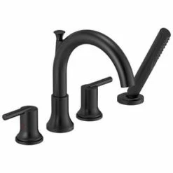 Deals ✔️ Delta Faucet Trinsic® Two Handle Roman Tub Faucet in Matte Black (Trim Only) 🛒